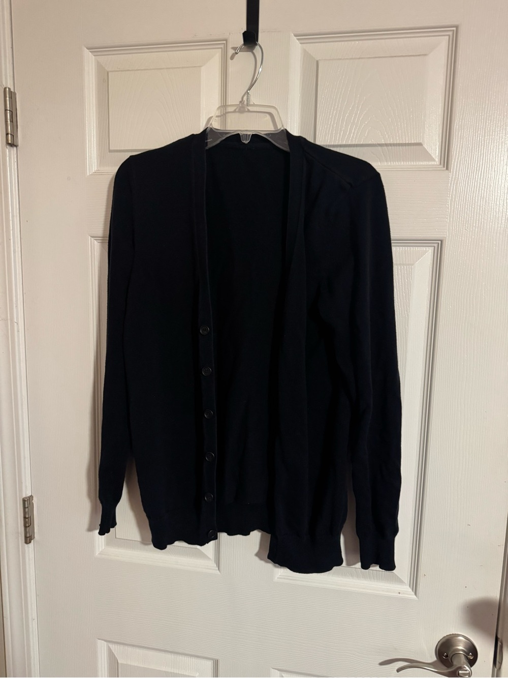 H&M Men's Black Button-Front Cardigan Sweater
